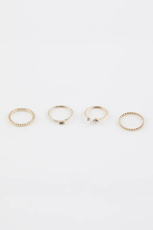 DEFACTO Women's 4-Piece Gold Ring