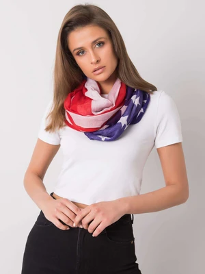 White and red scarf with print