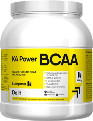 KOMPAVA K4 Power BCAA 36 dávok, mango 400 g