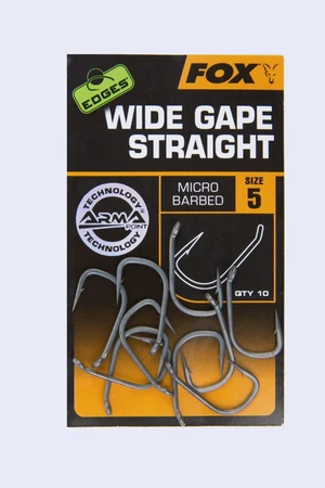 Fox háčky Edges Wide Gape Straight Hooks vel. 4, 10ks Micro Barbed