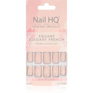 Nail HQ Square umelé nechty Elegant French 24 ks