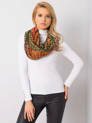 Orange and green patterned scarf