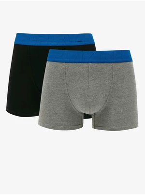 Set of two men's boxer shorts in black and grey Replay