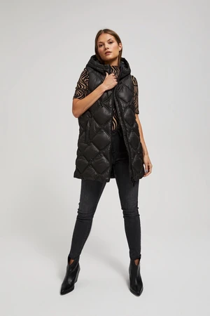 Quilted vest with hood