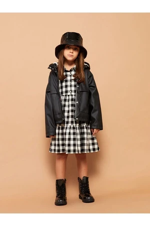 LC Waikiki Girls' Printed Hooded Coat