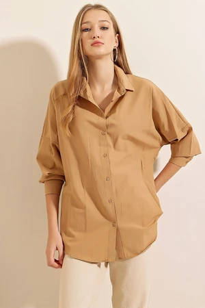 Bigdart Biscuit Oversize Long Basic Shirt