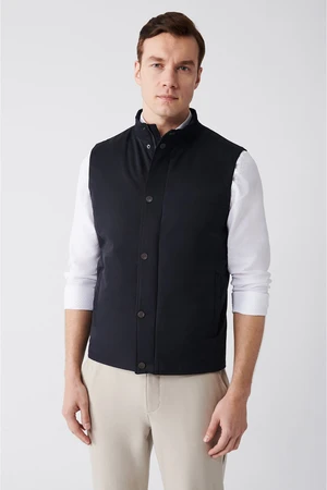 Avva Navy Blue Stand Water Repellent Windproof Standard Fit Vest.