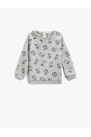 Koton Printed Sweatshirt Crew Neck