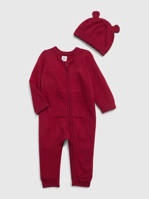Set of children's overalls and hat in red GAP CashSoft