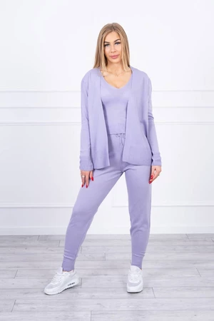 3-piece sweater set purple