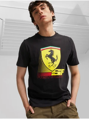 Black Men's T-Shirt Puma Ferrari Race - Men