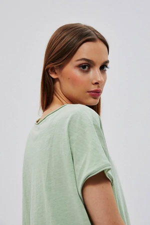 Cotton T-shirt with Moodo Pocket - Green