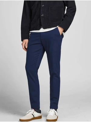 Dark Blue Slim Fit Pants Jack & Jones Stollie - Men's