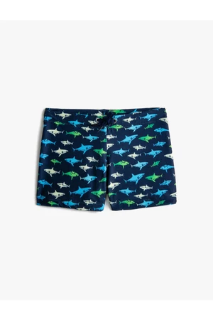 Koton Swimsuit Shark Print Tie Waist