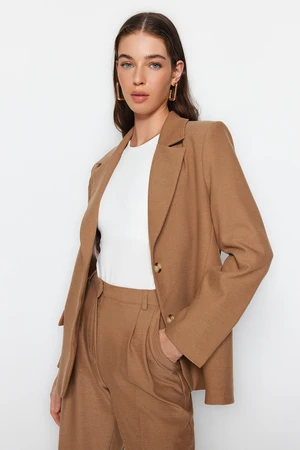 Trendyol Brown Regular Lined Woven Blazer Jacket