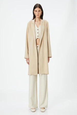 Koton Beige Women's Trench Coat