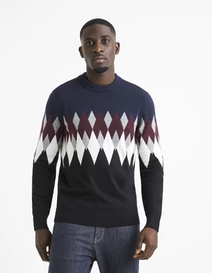 Blue and black men's patterned sweater Celio