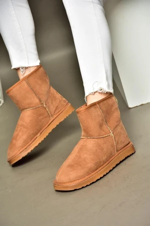 Fox Shoes R612026502 Tan Women's Boots with Suede and Pile Inside