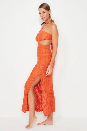 Trendyol Tile Fitting Maxi Knitted Beach Dress with Accessories