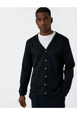 Koton V-Neck Cardigan Button Detail