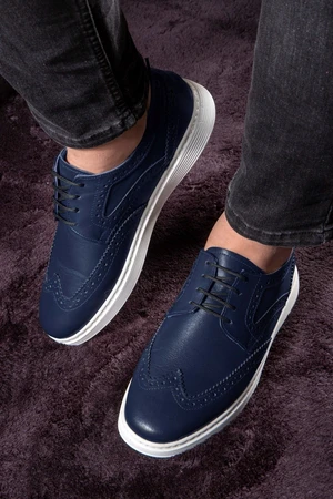 Ducavelli Night Genuine Leather Men's Casual Shoes, Summer Shoes, Lightweight Shoes, Lace-Up Leather Shoes.