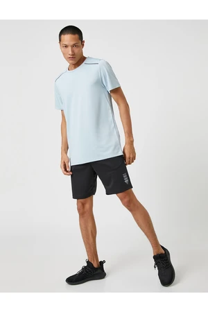 Koton Sports T-Shirt with Stripe Print Crew Neck Breathable Fabric.