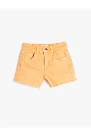 Koton Jeans Shorts with Pocket, Cotton and Adjustable Elastic Waist.