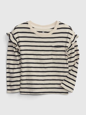 White-blue girls' striped T-shirt GAP