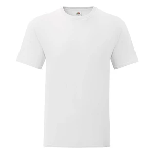 White men's Iconic combed cotton t-shirt with Fruit of the Loom sleeve