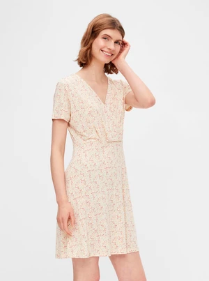 Beige Floral Dress Pieces Emanuelle - Women