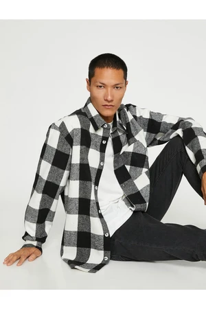 Koton Checkered Lumberjack Shirt Classic Collar Long Sleeve