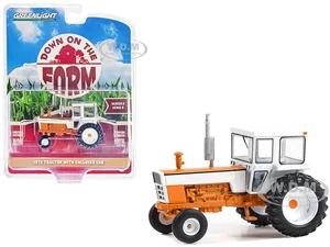 1973 Tractor with Enclosed Cab Orange and White "Down on the Farm" Series 8 1/64 Diecast Model by Greenlight