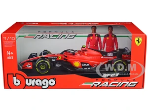 Ferrari SF-23 55 Carlos Sainz Formula One F1 World Championship (2023) "Formula Racing" Series 1/18 Diecast Model Car by Bburago