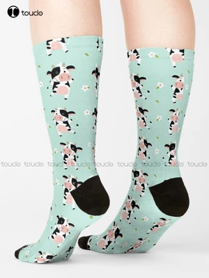 Awesome Cow Socks Custom Women Socks Personalized Custom 360° Digital Print Gift Harajuku Unisex Adult Teen Youth Socks Colorful