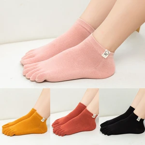 Socks For Women Five Finger Socks Female Sock Solid Color 5 Toe Sock Slippers Girls Lady Harajuku Sweat-absorbing Cotton Socks