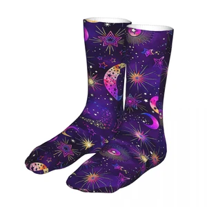 Compression Magic Psychedelic Woman Socks 2022 Men Moon Pattern Cycling Socks