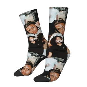 Hip Hop Retro Dd Osama Map Crazy Men's Socks Unisex Young Rapper Street Style Pattern Printed Funny Novelty Crew Sock Boys Gift