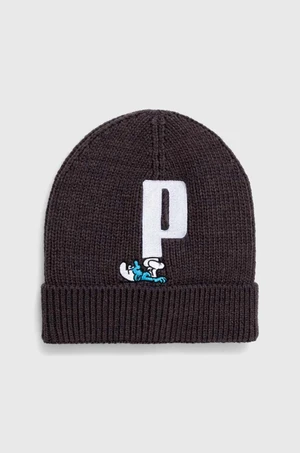 Dětska čepice Puma x THE SMURFS Beanie šedá barva