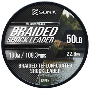 Sonik šňůra braided shock leader green 50 m 50 lb 22,6 kg