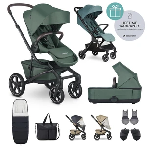 EASYWALKER Kočárek kombinovaný Jimmey Pine Green XXL RWS + Jackey Forest Green