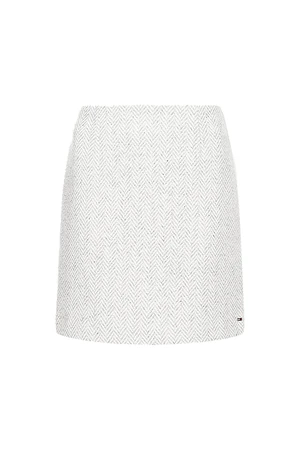 Tommy Hilfiger Sukňa - WOOL BLEND HERRINGB SHORT SKIRT šedá