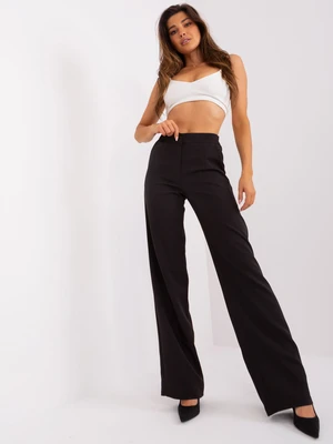 Black fabric trousers with wide legs