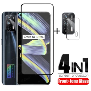 4-in-1 For OPPO Realme X7 MAX Glass For Realme X7 MAX Tempered Glass Full HD Film Screen Protector For Realme X7 MAX Lens Film