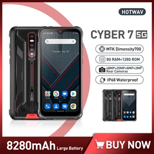 HOTWAV CYBER 7 Rugged 5G Mobile Phone Waterproof 6.3Inch FHD+ Android 11 Phone MT6833 8G+128G Smartphone 48MP Camera 8280mAh NFC