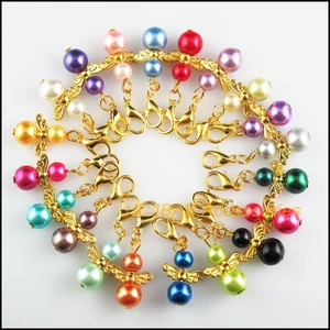 20Pcs Gold Color Retro Mixed Ball Glass 14x21mm Angel With Lobster Claw Clasps Charms