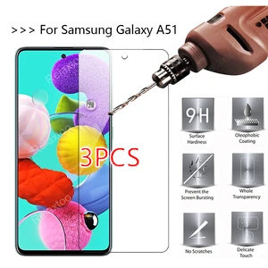 3pcs Glass screen protectors For Samsung Galaxy A51 Tempered Glass for Samsung Galaxy A51 A71 A10S A20S Protective Glas film