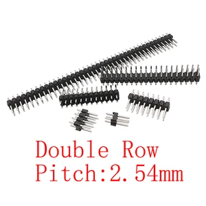 10Pcs Double Row Male 2.54mm Pitch Breakaway PCB Board Pin Header Straight Connector Strip Pinheader 2x2P~40Pin for Arduino