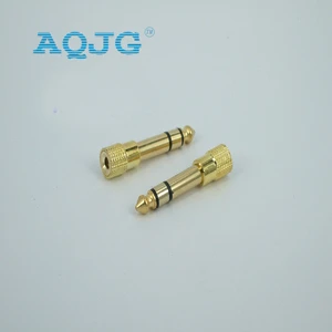 1Pcs 6.5mm to 3.5mm Male to Female Jack Plus Stereo Headphone Audio Adapter 6.5 3.5 Converter Gold Music MP3 Audio Converter