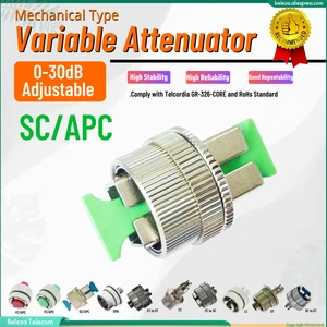 2pcs High Precision AB232 SC/APC - SC/APC Adjustable Decay Attenuator 0-30dB Variable Fiber Optic Variable Attenuator