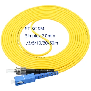 10 Pcs/Pack ST/UPC-SC/UPC Singlemode SM Simplex Fiber Optical Jumper Fiber Optic Patch Cord 1m/3m/5m/10m/30m/50m